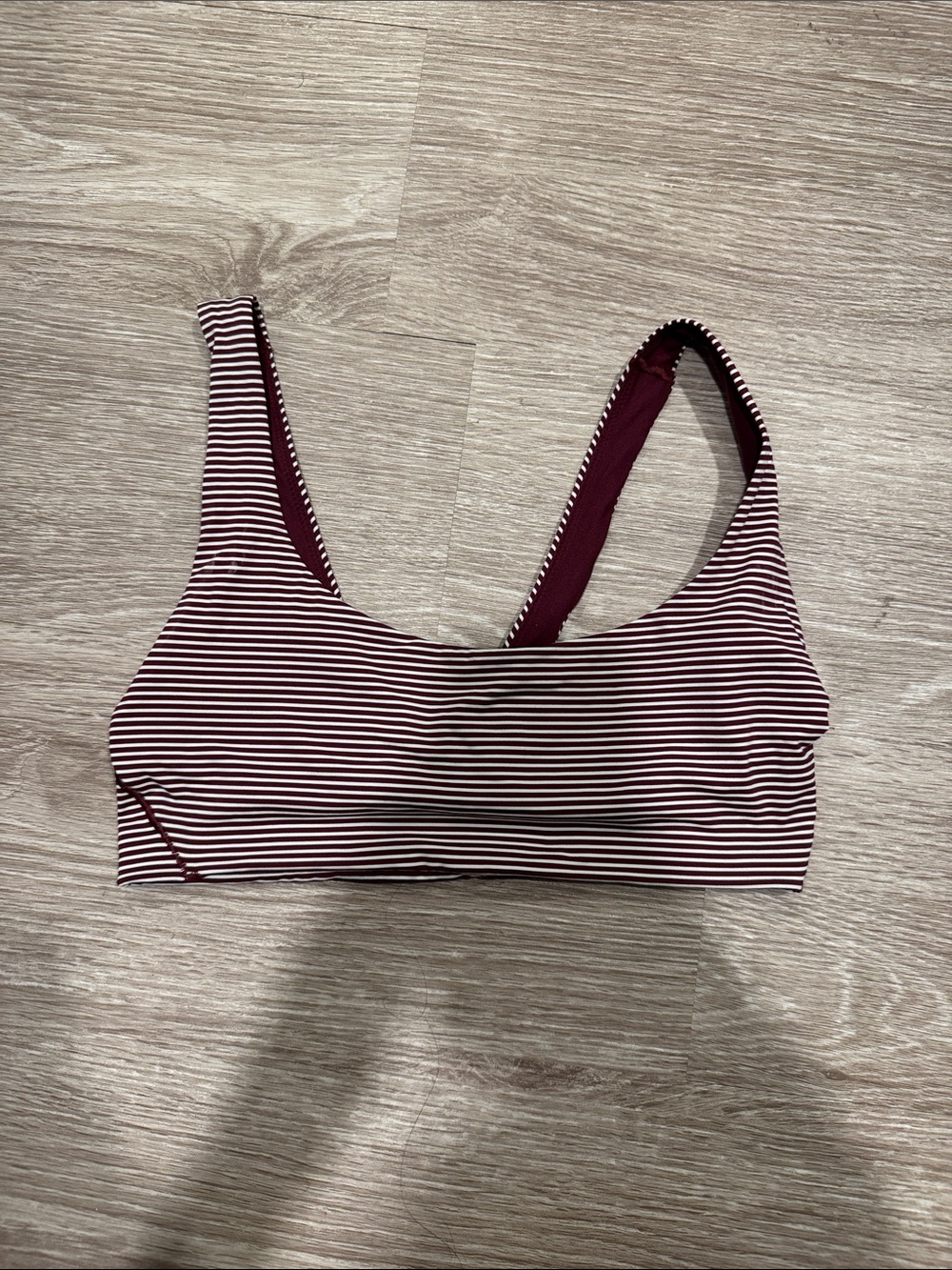 Lululemon Striped Maroon & White Seamless bra